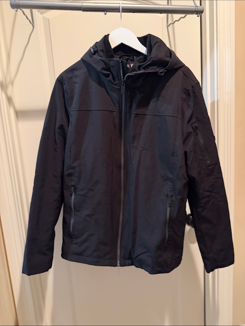 DKNY Men’s Black Hooded Performance Jacket